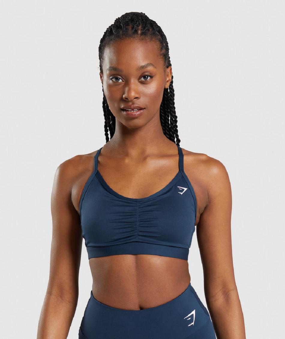 Sujetadores Deportivos Gymshark Ruched Mujer Azul Marino | CO 2103QMA